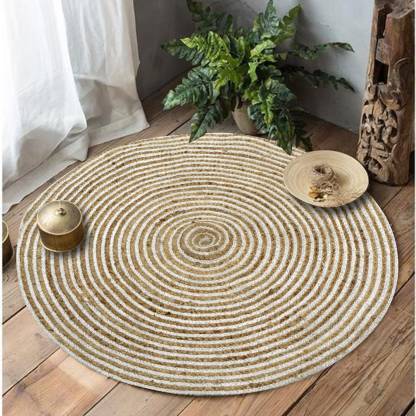 MAHDEV ENTERPRISES Beige Jute Area Rug