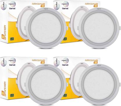 Wipro 10-Watt Garnet LED Panel light (Natural White/4000K- Pack of 4) For False Ceiling in Home, Office, Restaurant, Mandir, Shops, Workshops, Modern Spaces Recessed Ceiling Light Ceiling Lamp