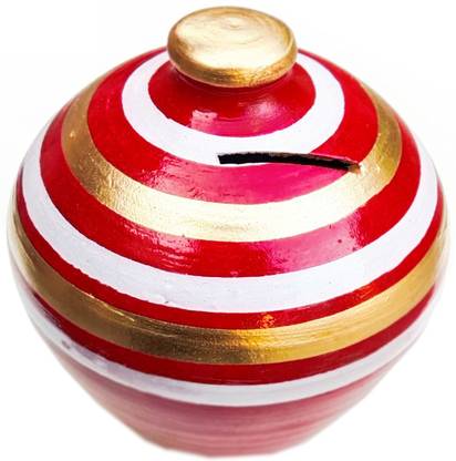 KASANA Terracotta Clay Gullak/Money Bank Mitti Clay Coin Bank Coin Bank