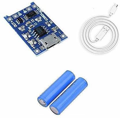 Cam cart DC 5V 1A Micro USB 18650 Lithium Battery Charging Module Protection Dual Functions TP4056 with Mobile Charging Data Cable and 18650,1200mAh Power Supply Electronic Hobby Kit