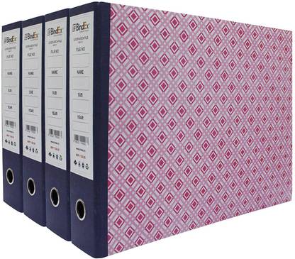 bindex Cardboard Office Leaver Arch Binder Box File (Pink) Pack of 4 Best for A3 Size Free Writing Pad | Portfolio | Folder Cover | Index | Envelope File