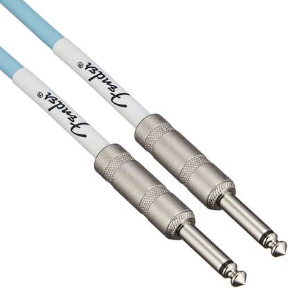 FENDER Original Series Coil Cable, Straight-Angle, 30', Daphne Blue Straight TRS Patch Cable