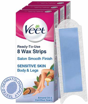 Veet 8 PRE COATED SENSITIVE WAX STRIPS _ 3box ( 8 strips in each box ) Strips