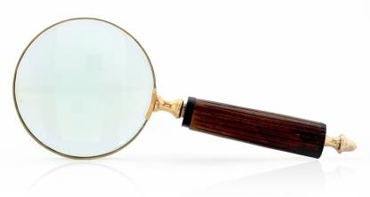 Pallavi Real Brass Magnifying Glass with Wooden Handle 326 3.5X Magnifying Glass