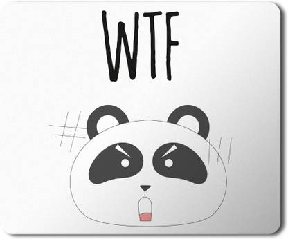 Crazy Corner WTF? Panda Printed Panda Mouse pad for Laptop/Pc/Computer/Gaming | Rubber Base Mat Finish (8.5 X 7 inches) - Pack of 1 Printed Mouse Pad Non Slip Base Mousepad