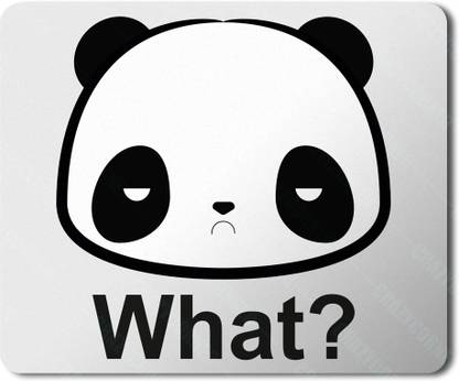 क्रेजी कॉर्नर What? Sad Panda Printed Panda Mouse pad for Laptop/Pc/Computer/Gaming | Rubber Base Mat Finish (8.5 X 7 inches) - Pack of 1 Printed Mouse Pad माउस पैड