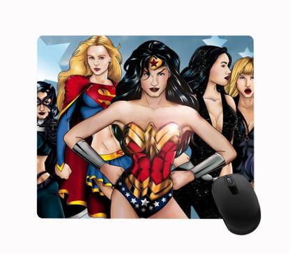 Impresion Wonder Woman Designer Printed Premium Designer Mouse Pad for Computer/Laptop (22.5cm x 19cm) - C226 Non Slip Base Mousepad