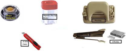 DKNBS Office Daily Need : Pin Holder Magnetic BoxII Punching II Stapler and Pins II  Office Set