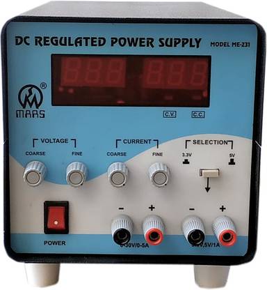 MARS DC Regulated Power Supply Single Output 0-30VDC/5 Amps with fixed 5V/3.3V output (ME 231) 150 Watts PSU