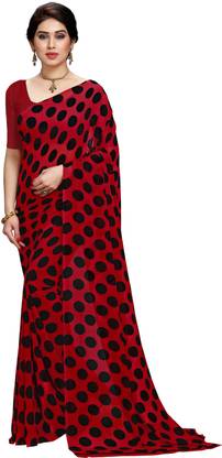 Polka Print Daily Wear Georgette Saree
