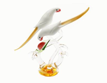 Tailos Beautiful Pair Parrot Love Birds (Tota Sugga Decorative Showpiece  -  12.5 cm