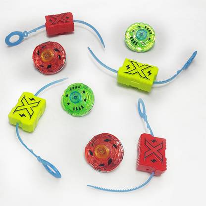 GOLDEN-BRIGHT Beyblade High Speed 2x Powerful, Super Strong & Smooth Kit with Launcher Set (Pack of 4)