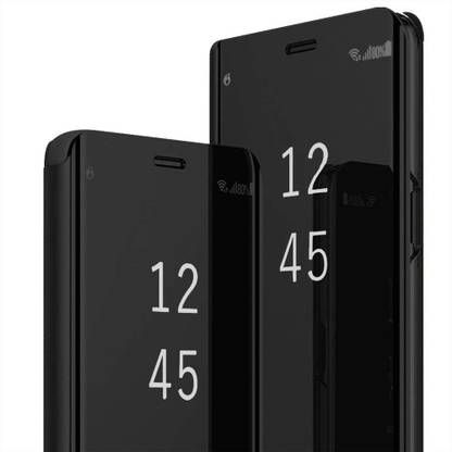 Deepsi Flip Cover for Vivo S1 Pro Case Slim Luxury View Flip Case Cover for Vivo S1 Pro - Mirror Flip Black