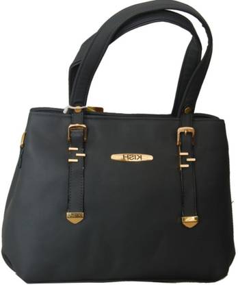 Kish BLACK LEATHER HANDBAG Waterproof Messenger Bag