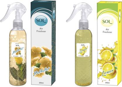 Sol Woody, Lemon Spray Mukhallat,Lemon Air Freshener - Pack Of 2 (2 X 250ml)