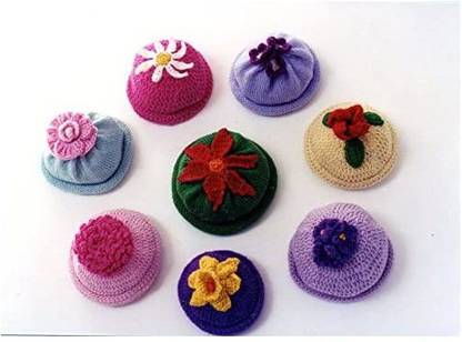Ann Norling Kid's Flower Caps - Knitting or Crochet Pattern #22 - 6 months (1 yr2 yrs)