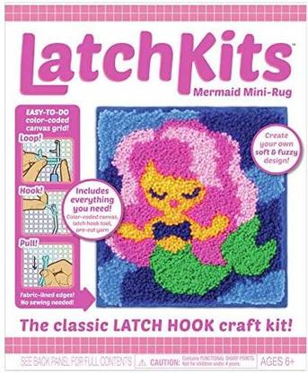 Kahootz LatchKits Mini-Rug Sewing Kit The Classic Latch Hook Craft Kit - Mermaid (1603Z)