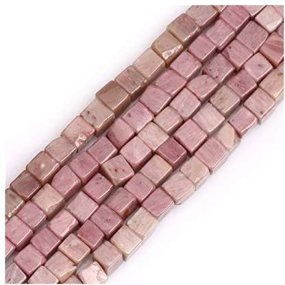 GEM -Inside Natural 4mm Square Cube Rhodonite Stone Gemstone Loose Beads Crystal Energy Stone Power Beads for Jewelry Makin