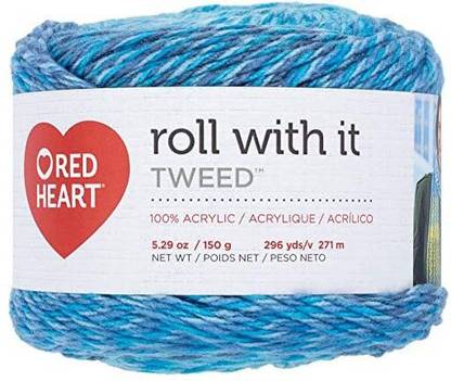 Redheart Heart Roll with It Yarn Tweed-Oceanic