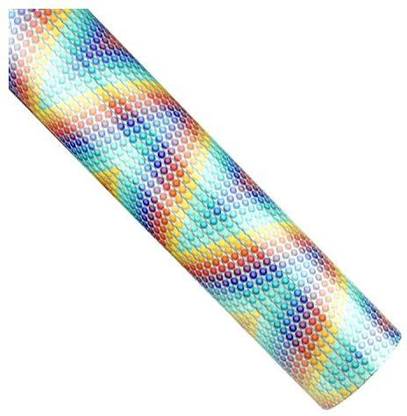 Fighta Heat Transfer Vinyl Reflective Texture Colorful Pattern HTV 12 Inch by 3 Feet Iron on Vinyl HTV Roll for T-Shirts(Colorf
