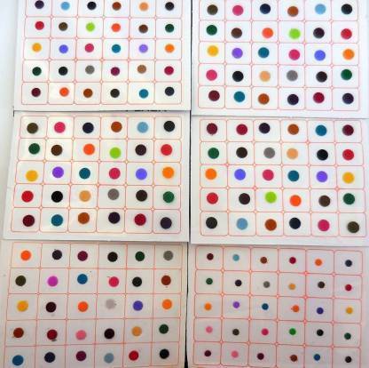 FINE TOUCH POLKA DOTTED FOREHEAD Multicolor Bindis  (SUITABLE FOR ALL WOMEN) Forehead Multicolor Bindis