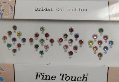 FINE TOUCH Multi Colour Fancy Bindi Pack of 1 Strips Women Multicolor Bindis  (Indian Women) Forehead Multicolor Bindis