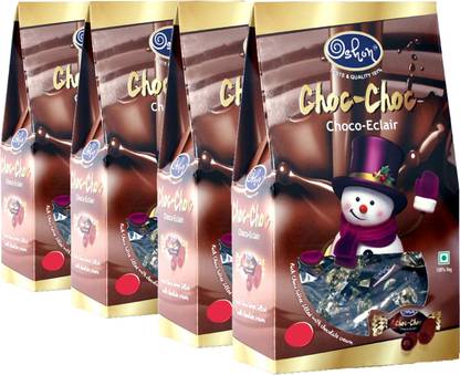 Oshon Choc-Choc Chocolaty Choco-Éclair Toffee - 100 Pieces - Box Chocolate Toffee