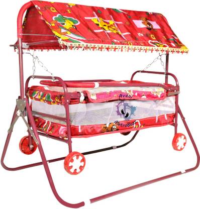 Avani MetroBuzz Baby Boy's and Baby Girl's Lightweight Transportable with Mosquito Net-Canopy Portable Bassinet Cot Cum Stroller Bassinet Swing Cradle Cot