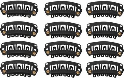 BELLA HARARO HARARO U Shape Clip For  Extension Weft Wigs 32Mm- Black - 12Pcs Hair Extension