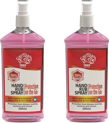 TIGER HAND SANITIZER 200ML (WITH PUMP) Pack of 2 Hand Rub Bottle