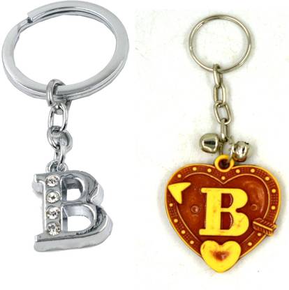 AFH Alphabet Letter B Key Ring Key Chain Combo (Metal, Plastic) Key Chain