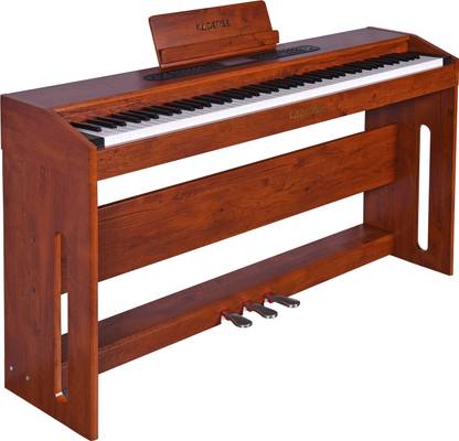 KADENCE DP02W Digital Piano, Heavy Weighted 88 Keys with Indian Tone, w/Music Stand, Power Adapter, Triple Pedals, Instruction Book, 2 Headphone Digital Piano DP02W-WD Digital Digital Piano