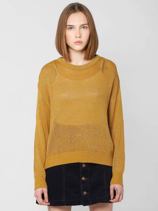 ONLY Round Neck Self Design Women Pullover