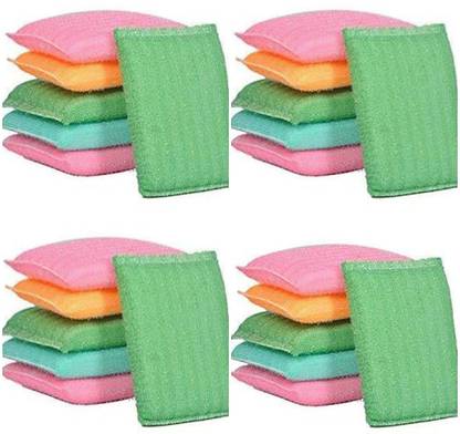 Drosselz High Quality Multipurpose Scratch Proof Kitchen Utensil Scrubber Pad| Scrubbing Pads for Dishwashing, Bathroom and Toilet Washing, Floor Cleaning Scrub Pad, Scrub Sponge, Washing and Cleaning Scrub Pad (Medium, Pack of 24) Scrub Pad