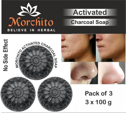 Morchito Activated Charcoal Soap For Men & Women | Anti Wrinkle , Acne , Blackheads , Natural Detox Face Soap | Face & Body Soap |