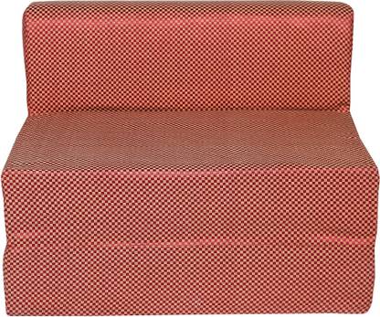 Uberlyfe Perfect for Guests Poly Cotton Fabric Washable Cover 1 Seater Single Fold Out Sofa Cum Bed