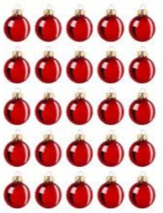 IKEA Vinter 2020 Decoration, Bauble, Glass red3.5 cm (1 ½") Balls Pack of 25