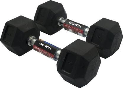 HACKERX 10KG HEX Dumbbell Fix Weight Dumbbells (5KG Pair) Fixed Weight Dumbbell