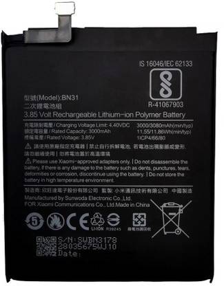 Longan Mobile Battery For  Xiaomi Mi A1 | BN31 | 3080mAh