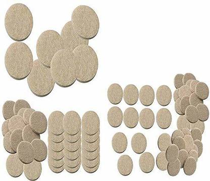 Volo Self Sticking Round Felt Pads Non Skid Floor Protector Furniture Noise Insulation Pad (Baige, 1.5, 1, 0.75 Inch) -80 Pieces Adhesive