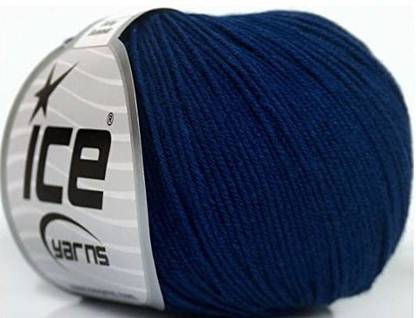 GSC Tekstil Lot of 8 Skeins Ice Yarns BABY SUMMER (60% Cotton) Hand Knitting Yarn Navy