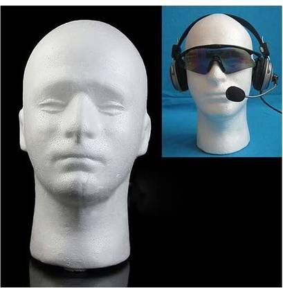 smallwoodi Male Head Model,Male Mannequin Styrofoam Foam Manikin Head Model Wig Glasses Hat Display Stand
