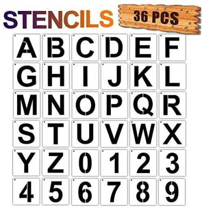 Knowry Letter Stencils For Painting On Woodlarge Alphabet Stencils36 Pcs And Number Wallreusabl - Large Letter Stencils For Walls