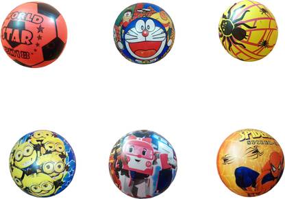 AutoVHPR Pack of 6 Very Light Weight Rubber Footballs for Small Kids Style232 Football - Size: 1