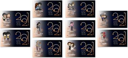 Shimmer Happy New Year 2021 Premium Greeting Card Set Greeting Card