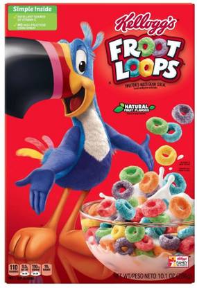 Kellogg's Froot Loops Sweetened Multi-Grain Cereal,286g Box