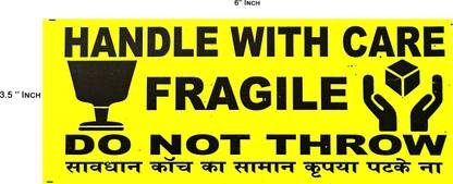 trendy-spark Fragile Handle with Care Size: 6 X 3.5 inch Self Adhesive Packing Sticker (Pack of 300) Yes Paper Label