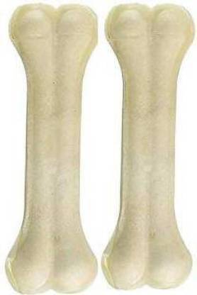 LG CREATIONS 4 Inch 2 Pcs White Digestible Rawhide Pressed Bone Dog Chew For Dogs Dog Chew