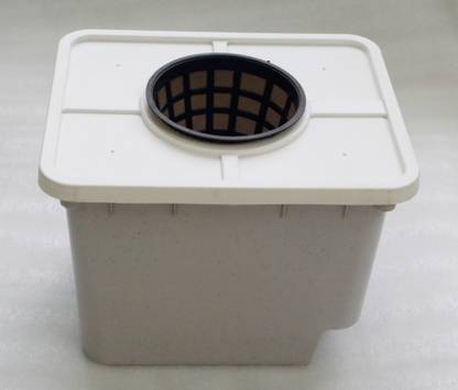 WE Hydroponics Dutch Bucket with lid, 5 inch Netpot and Siphon - Set of 5, Grey Color Plant Container Set