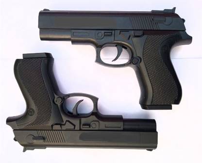WHEELSQUARE Pull Back Loaded Bullet Magazine Gun (pack of 2) with 100 BB Bullets Guns & Darts